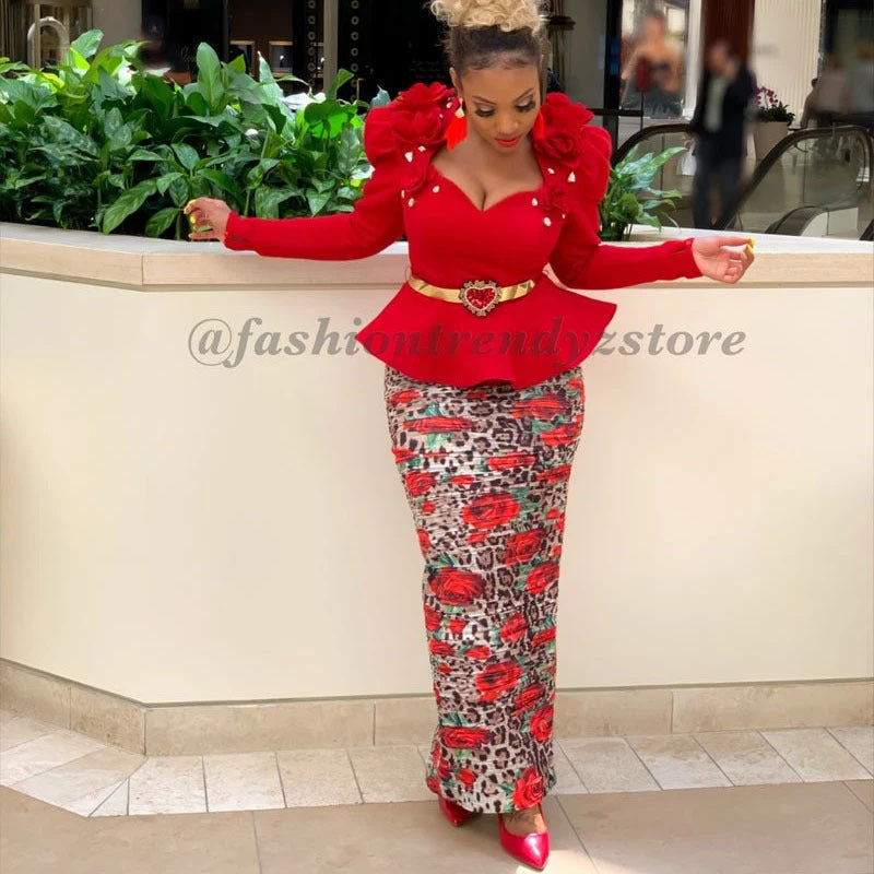 Dame Elegant Blusekjole med blomsterakcenter og figursyet snit Stilla