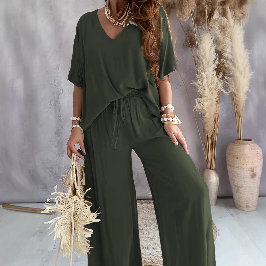 Dame afslappet jumpsuit med bred pasform og elastisk talje Stilla
