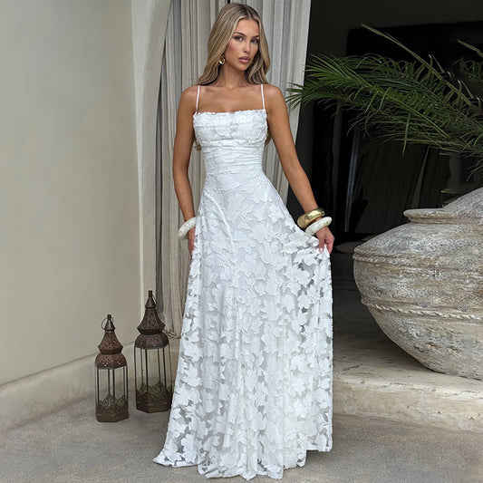 Dame Elegant aftenkjole med fine blomsterprint og raffinerede detaljer Stilla