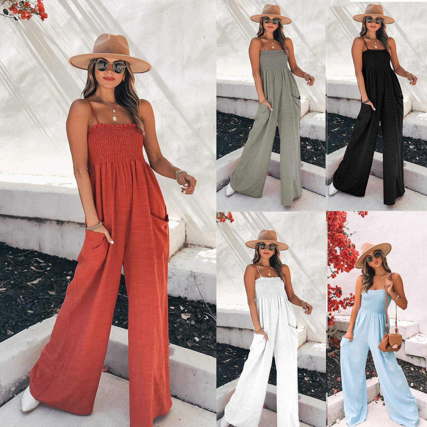 Dame Lækkert Jumpsuit med elastisk overdel og sidelommer Stiila