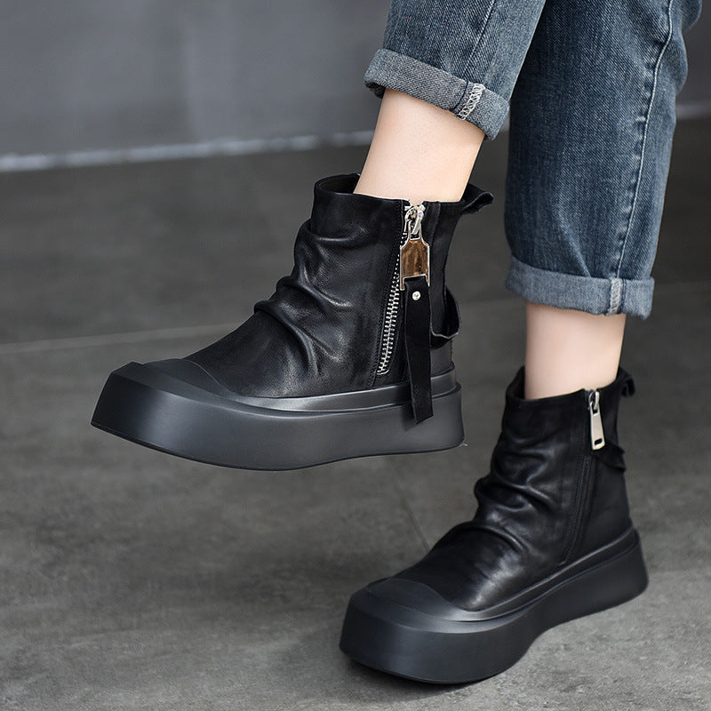 Damer højt skåret sneaker-støvler med moderigtig lynlås og slidstærkt overmateriale Stilla