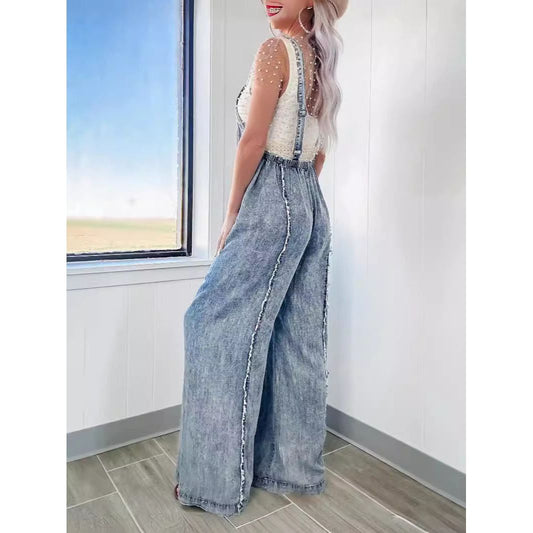 Stilla | Råkant Bred Ben Jumpsuit