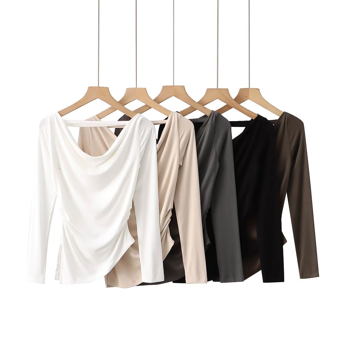 Dame Elegant asymmetrisk top med raffineret draperingsdetalje Stilla