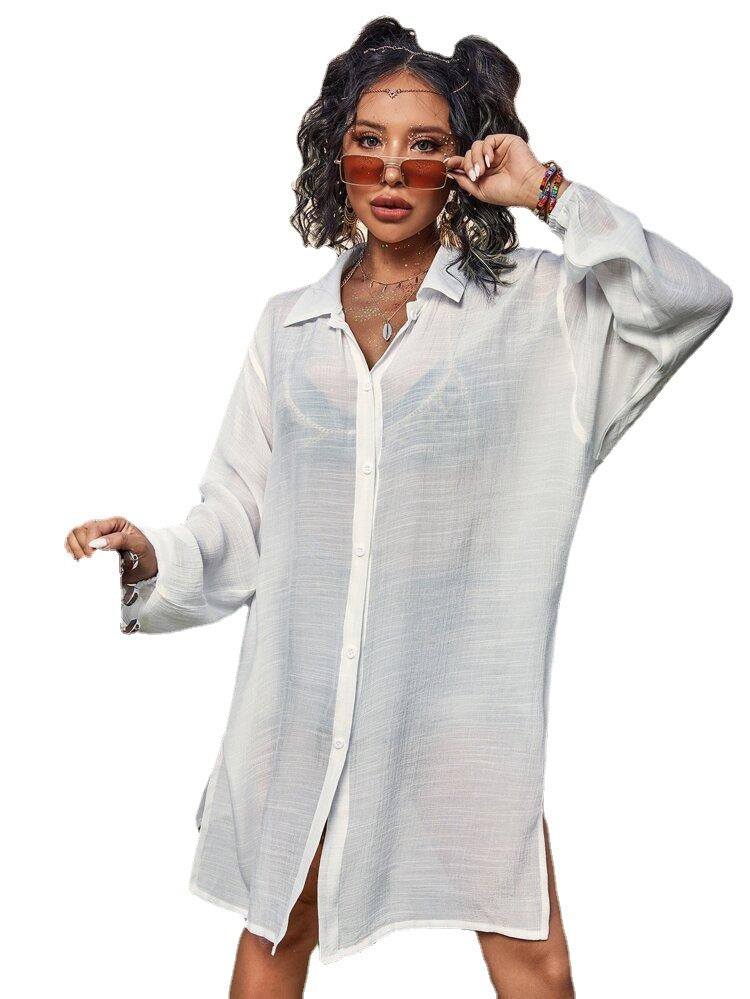 Dame afslappet skjortekjole Stilla