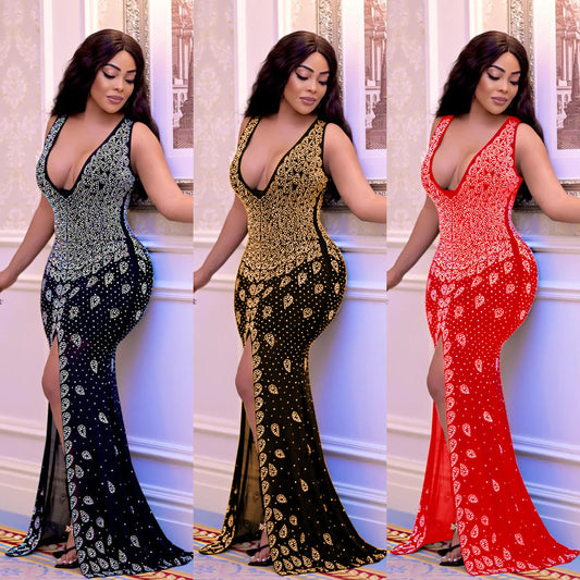 Dame Elegant Højslidset Aftenkjole Stilla