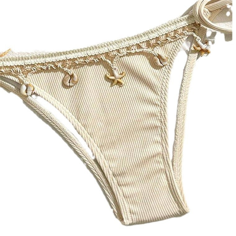Dame trekant-bikini med elegante snore og charmerende detaljer Stilla