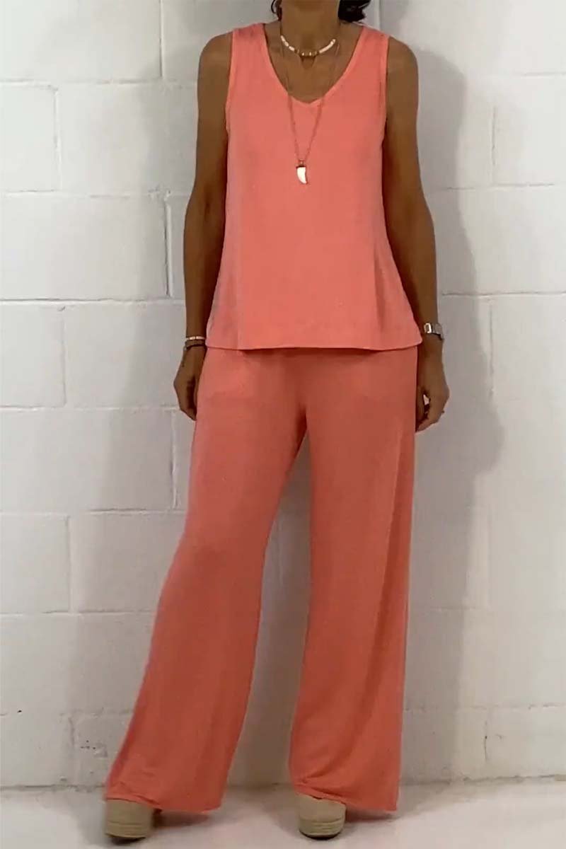 Dame afslappet sommeroutfit med bred pasform Stilla