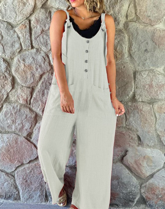 Dame Casual Overall med knaplukning og praktiske lommer Stilla