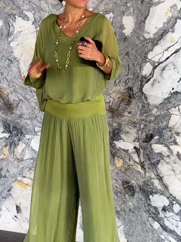Dame Relaxed Fit Bredbenet Jumpsuit Stilla