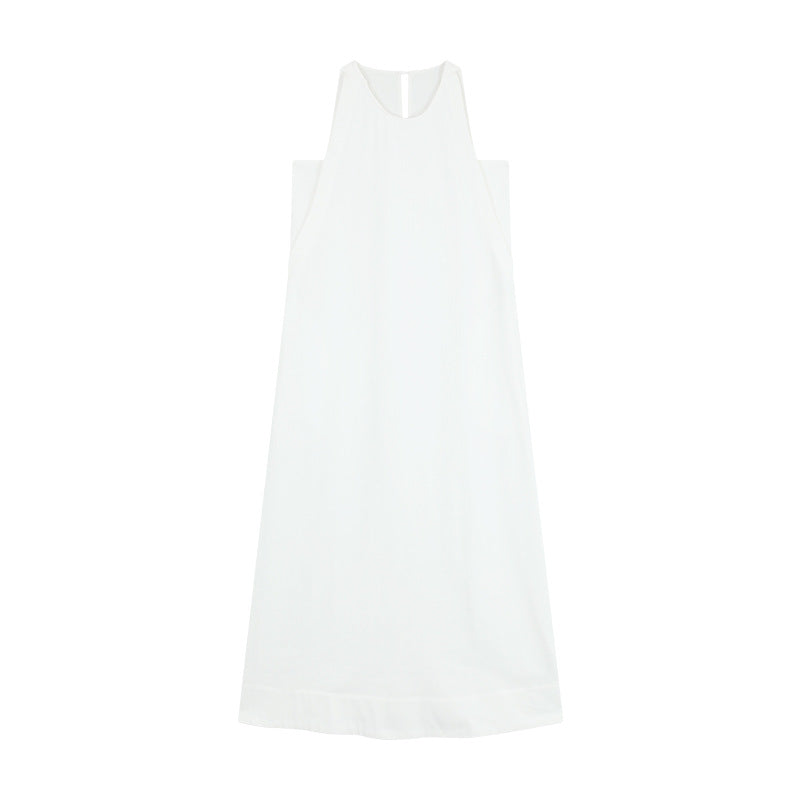 Dame afslappet midikjole med høj krave Stilla