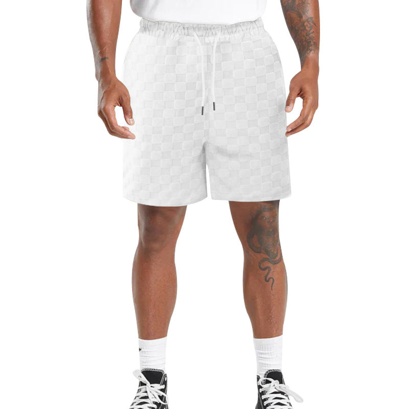 Herrer funktionelle sportshorts i moderigtigt ternet mønster Stilla