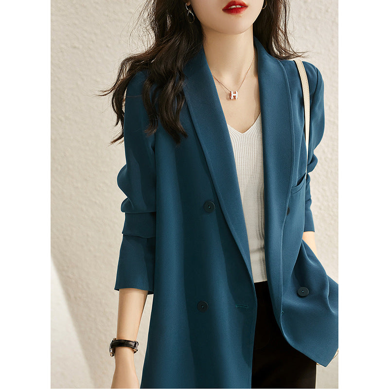 Dame elegant Double-Breasted Blazer med moderne snit og fint materiale Stilla