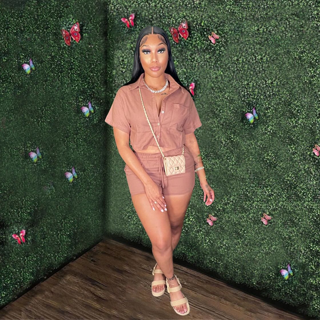 Dame afslappet kortærmet sæt Stilla