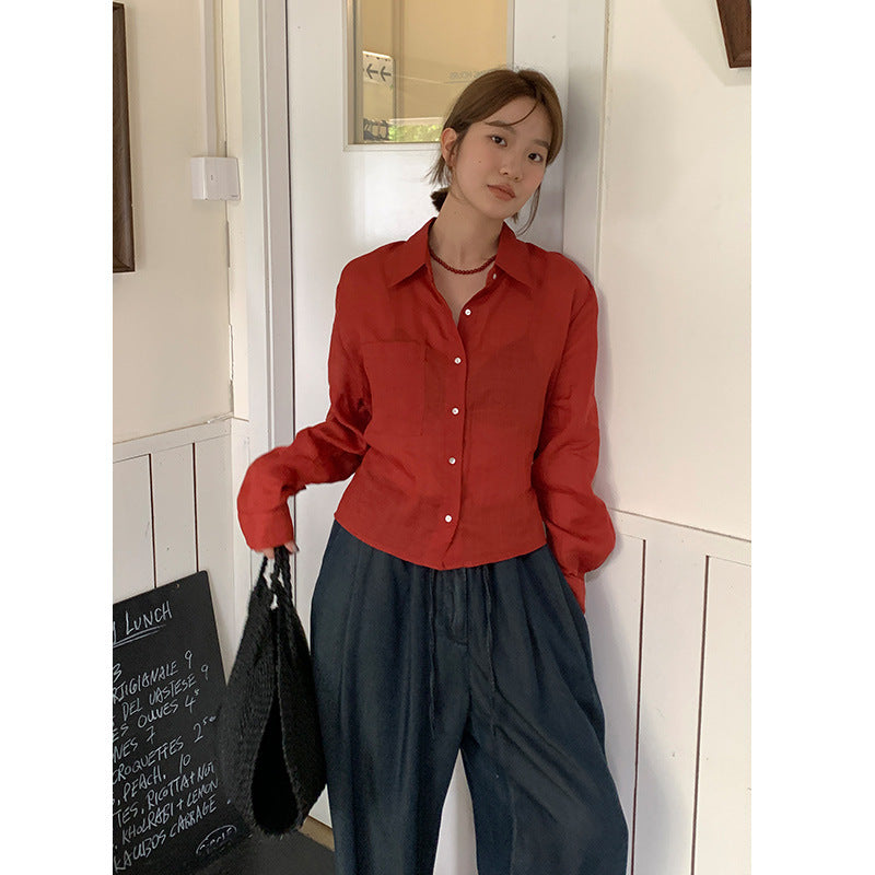 Dame cropped blusejakke med moderne snit og praktiske lommer Stilla