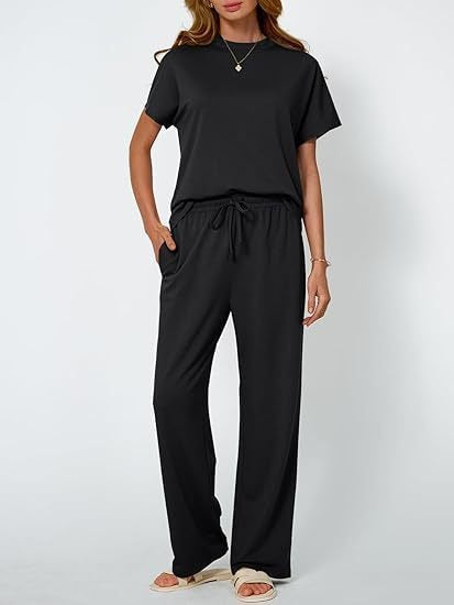 Dame afslappet lounge-sæt med elastisk talje og praktiske lommer Stilla