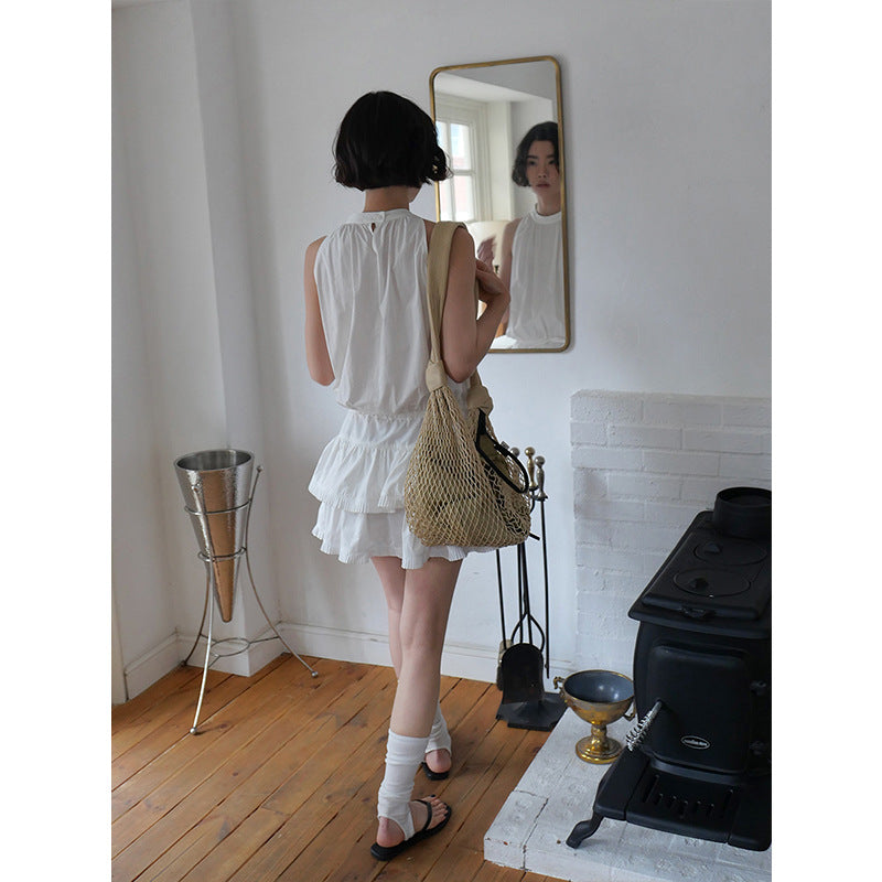 Dame afslappet sommerkjole med dekorative volanter og justerbar taljehn sap Stilla