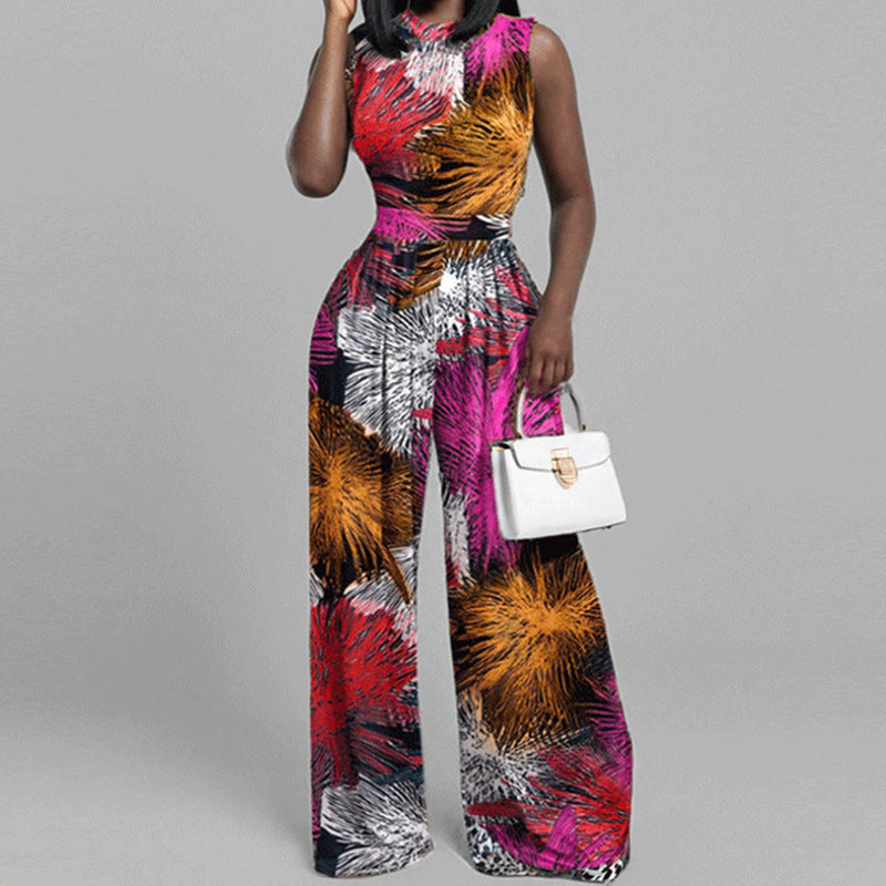 Dame elegant jumpsuit med bred ben og lukkede skuldre Stilla