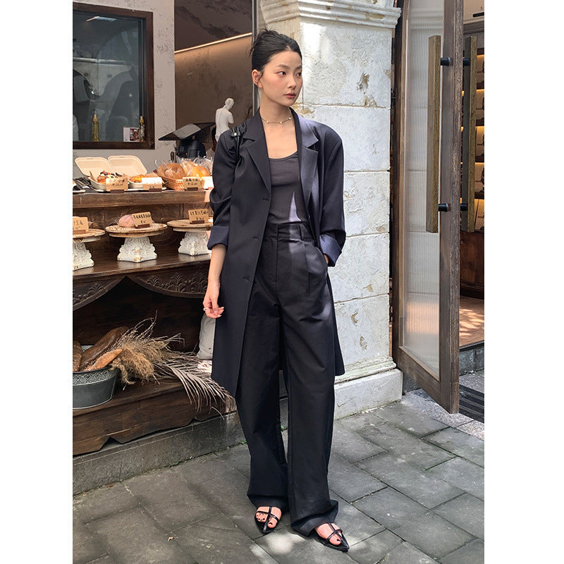 Dame elegant højtaljede culotte med praktiske folder og bredt ben Stilla