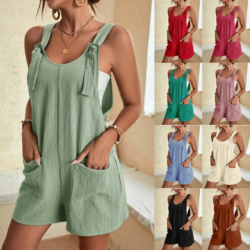 Dame sommerlig jumpsuit med justerbare stropper og praktiske lommer Stilla