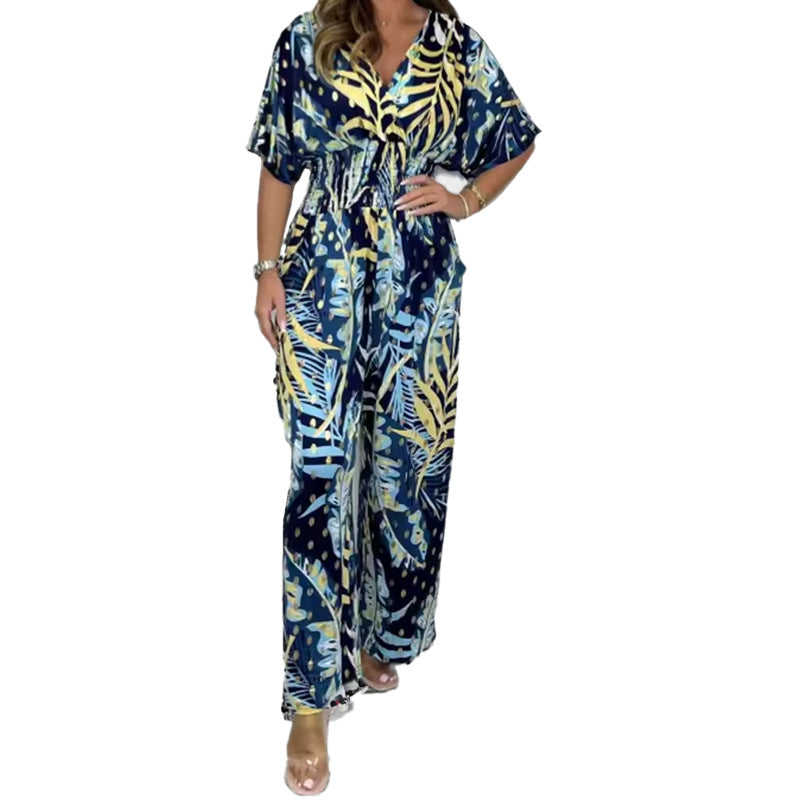 Dame fritids-jumpsuit med blomstret design Stilla