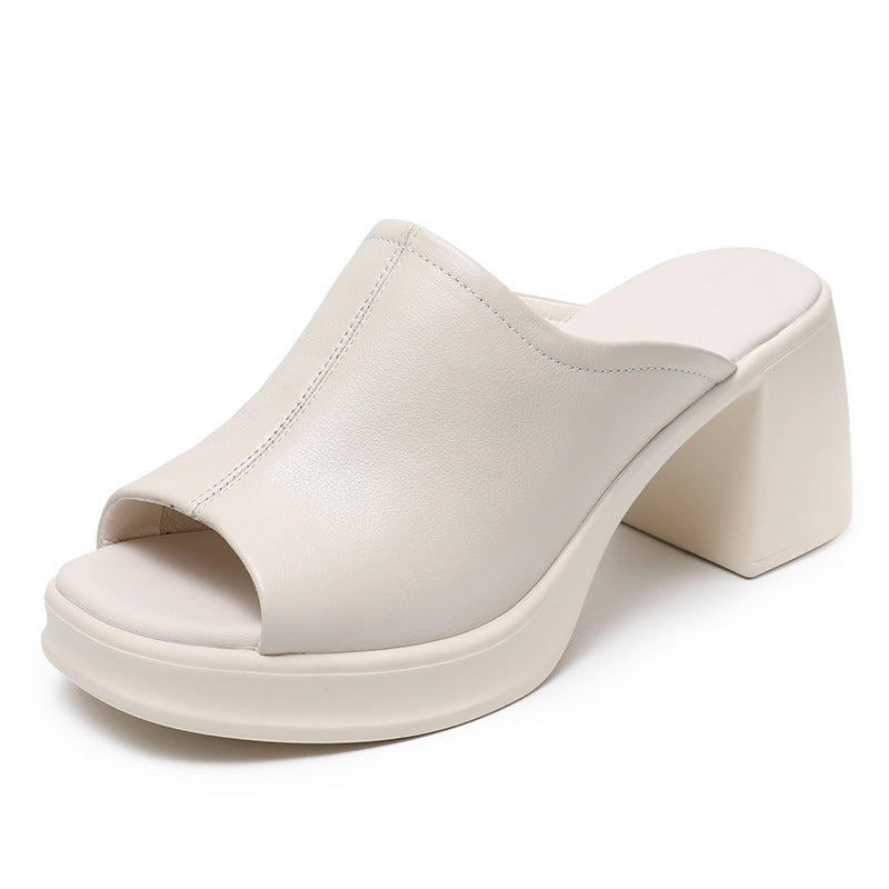 Dame Åben-Tå Blokhæl Pantoletten Stilla