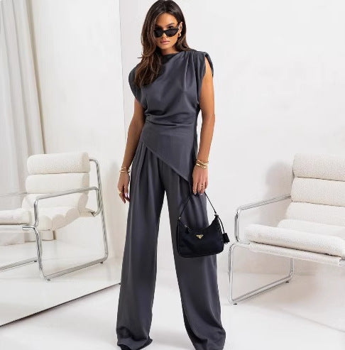 Dame Sophisticated Bredbenet Jumpsuit Stilla