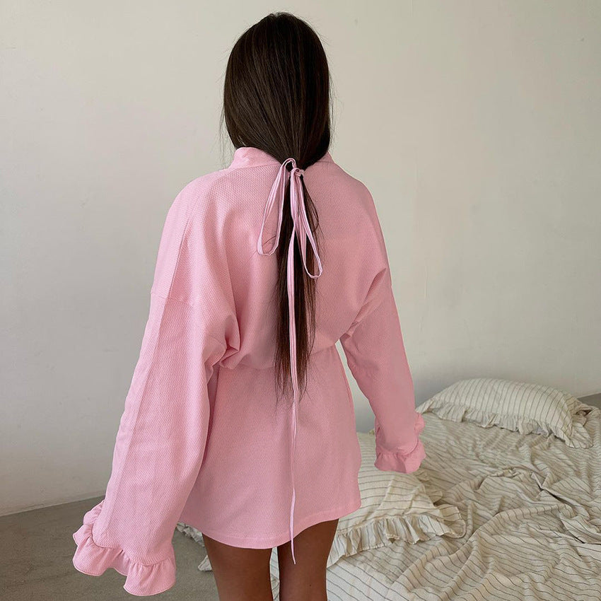 Dame afslappet lounge-sæt med afslappet kimono-top og rummelig bukser Stilla