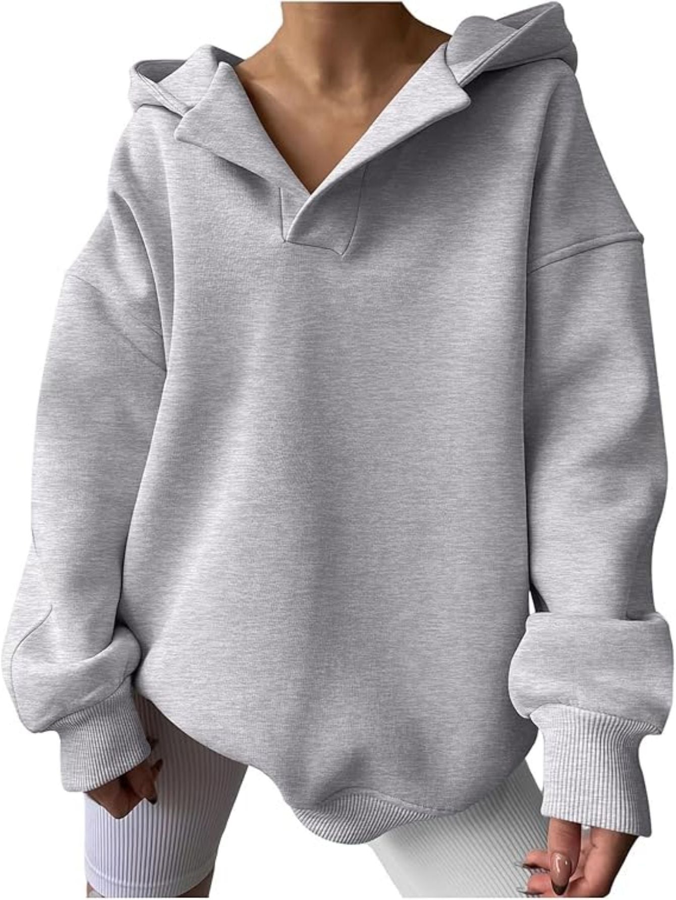 Dame afslappet hættetrøje med bred pasform og kvalitetsmaterialer Stilla