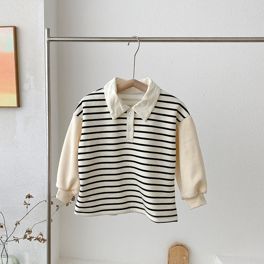 Børn Stilfuld Stribet Polo Sweatshirt Stilla