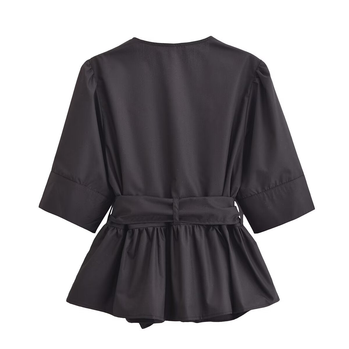 Dame elegant bluse med bånddetaljer Stilla