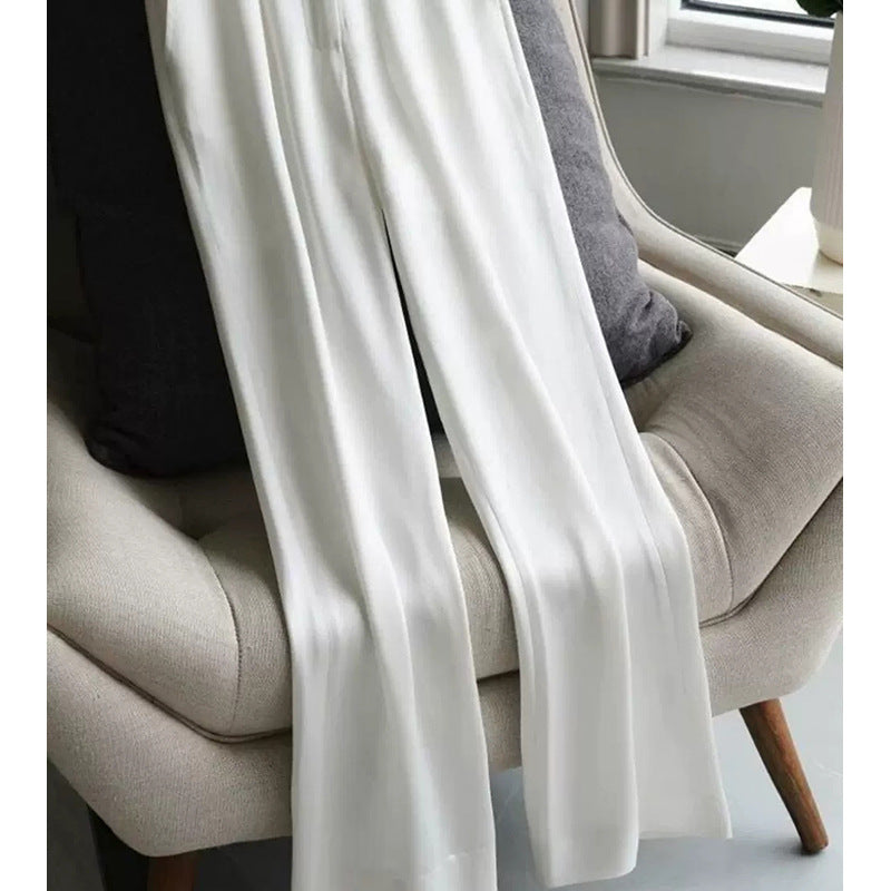 Dame elegant højglansbukser med smal pasform og komfortabel elastisk talje Stilla