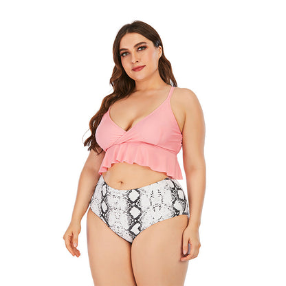 Dame Badetøj Sæt med Flæse Top og Høj Talje Stilla