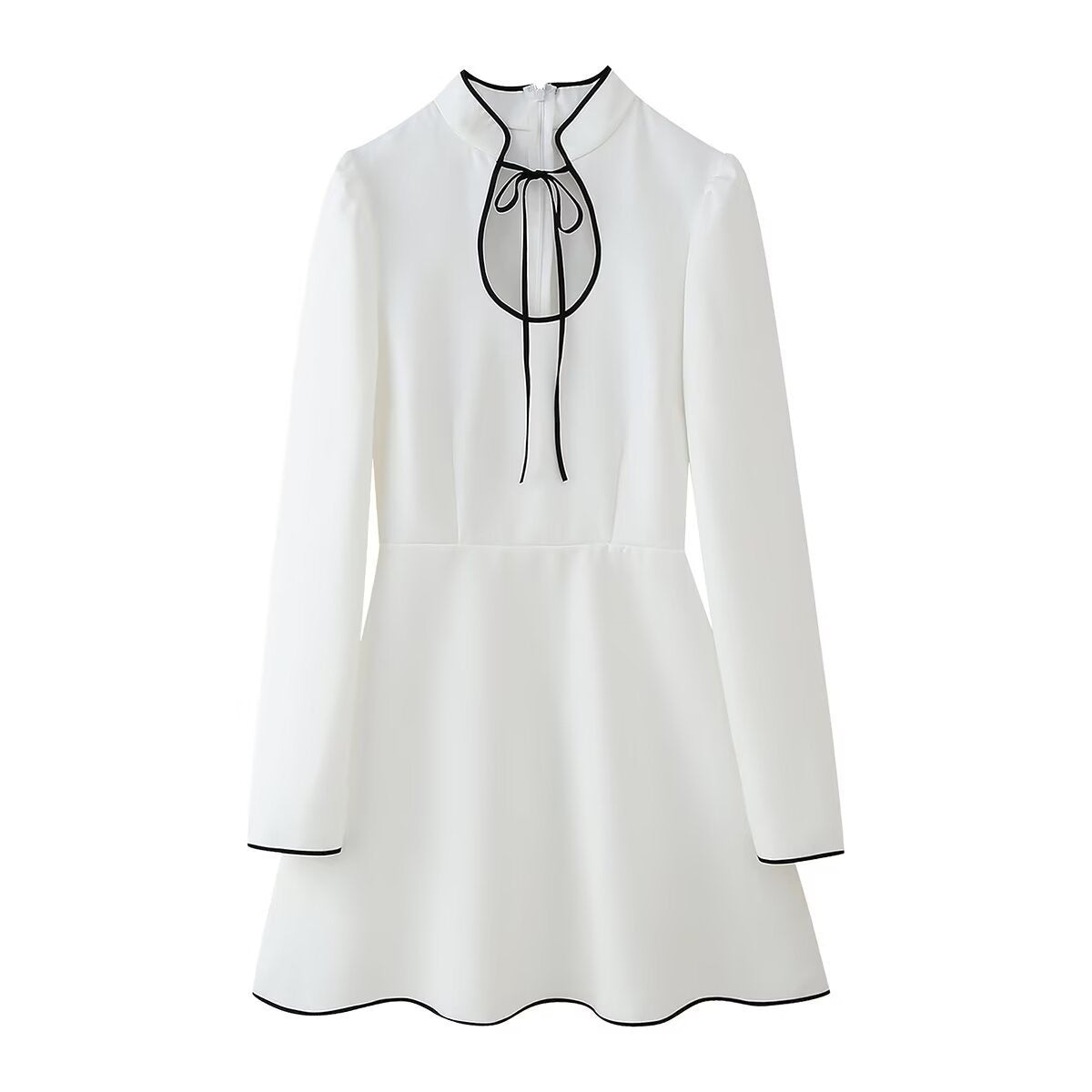 Dame A-linje Langærmet Kjole med Kontrastkant Stilla