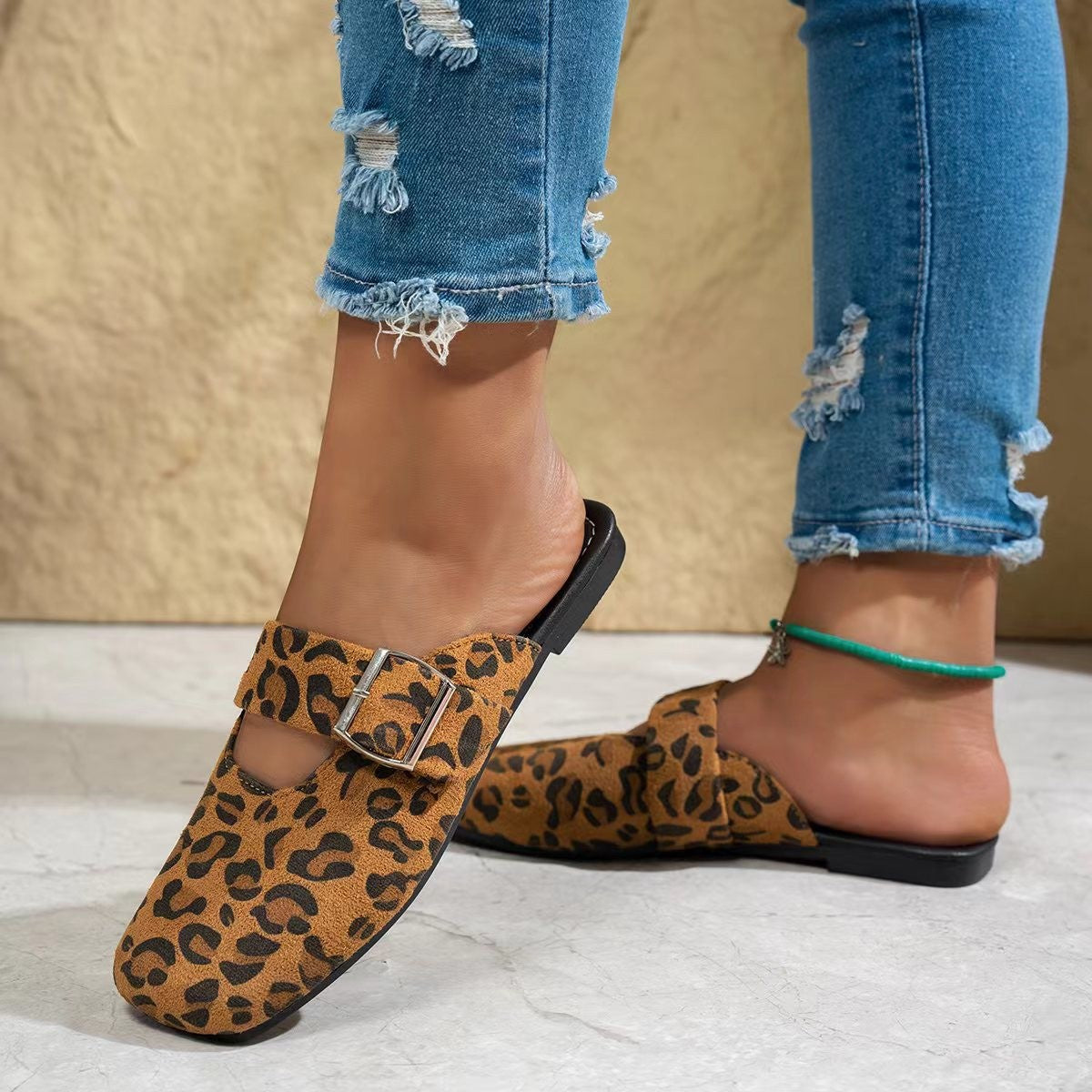 Dame dyremønster pantoletten Stilla