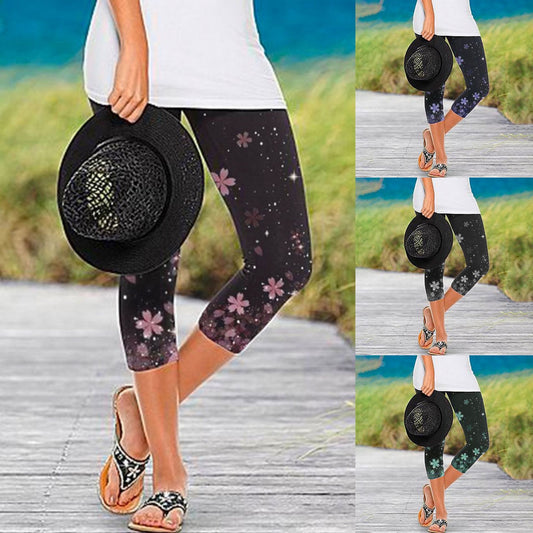 Dame Floral Print Capri Leggings Stilla