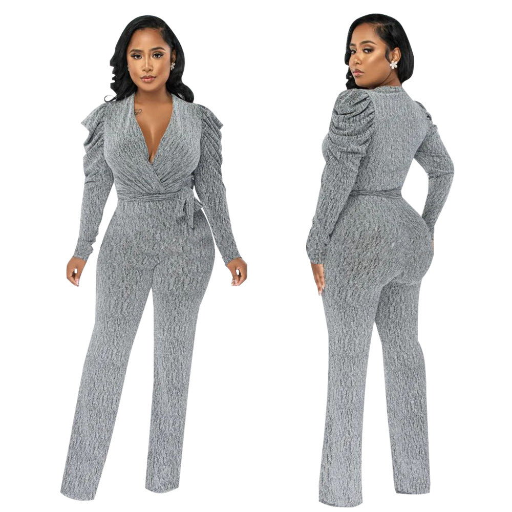 Dame Elegant Jumpsuit med raffineret drapering og figursyet snit Stilla