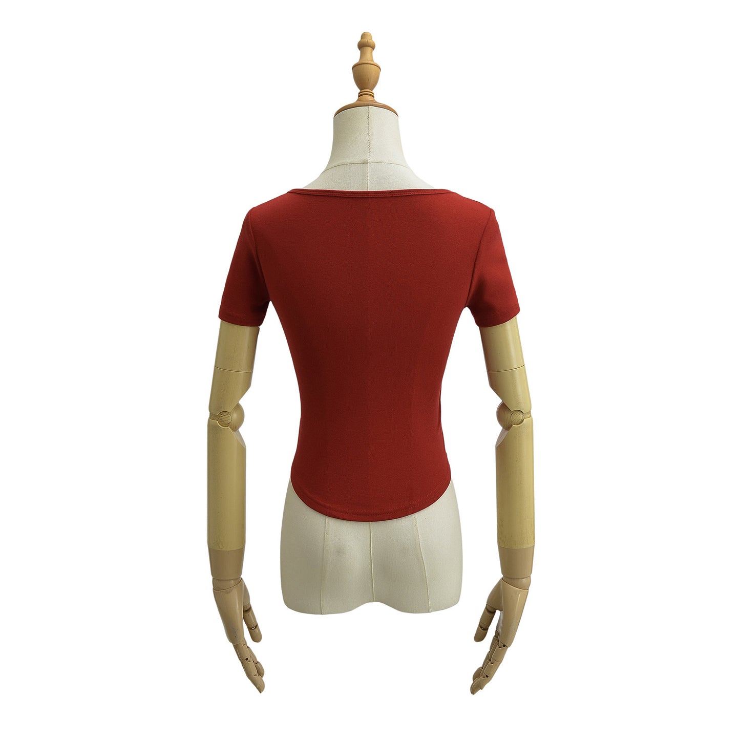 Dame elastisk rundhalset kortærmet skjorte med tætsiddende snit og blød bærekomfort Stilla