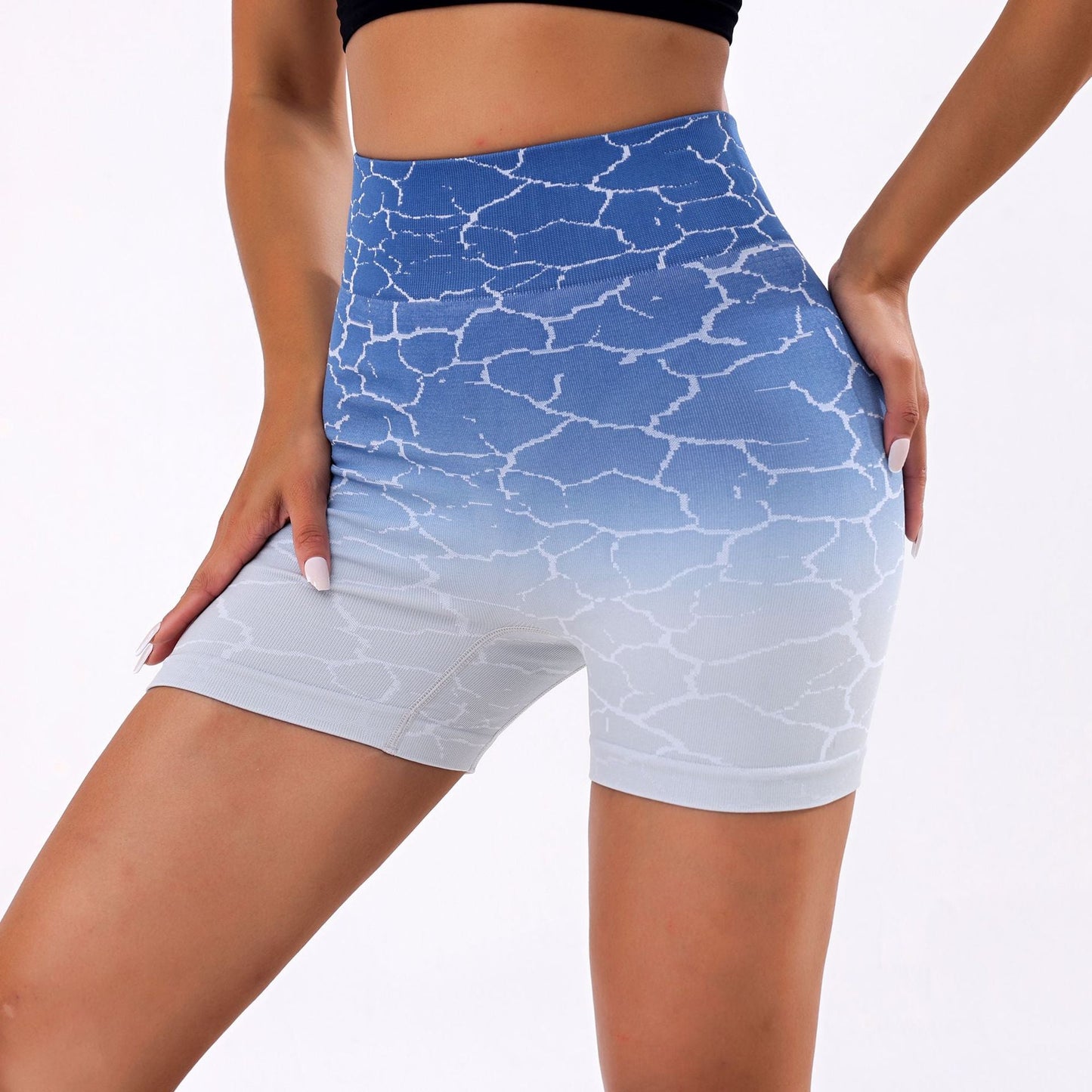 Stilla | Shaping Høj Talje Fitness Yoga Shorts Hurtig Tørrende Gradient Farve Hip Raise Yoga Bukser