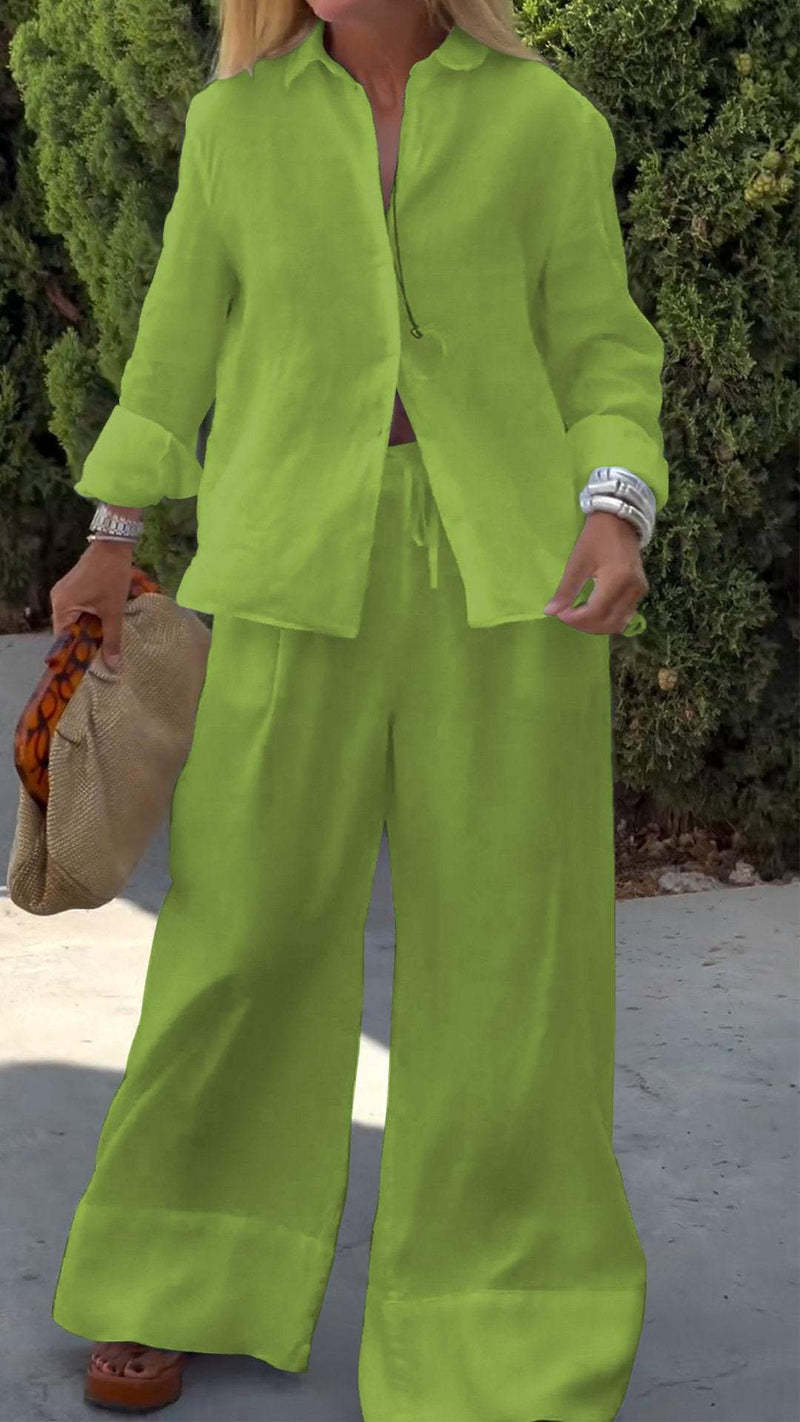 Dame afslappet og luftig loungewear-sæt lavet af blødt stof med løs pasform Stilla