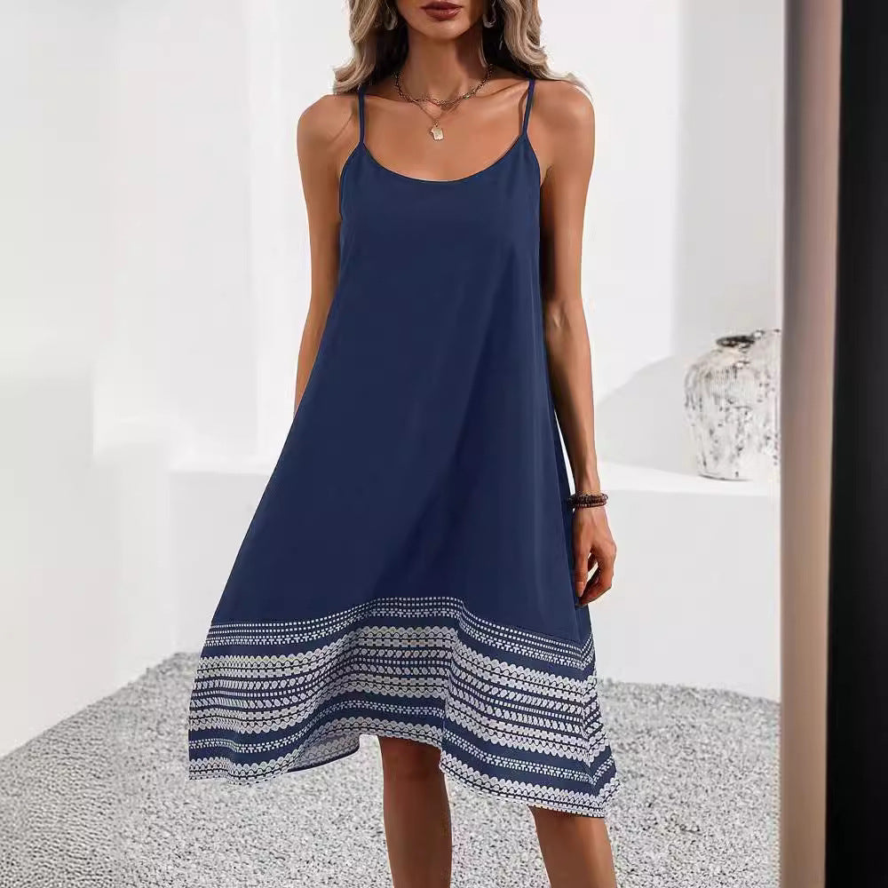 Dame afslappet sommerkjole med legende kantdesign Stilla