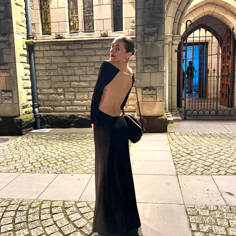 Dame Elegant Cut-Out Maxi Kjole Stilla