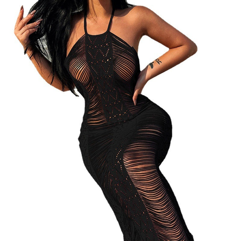 Dame Elegant Hæklet Strandovertræk Kjole Stilla