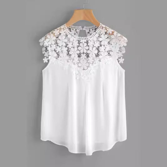 Dame bluse med filigrane broderidetaljer og elegant snit Stilla