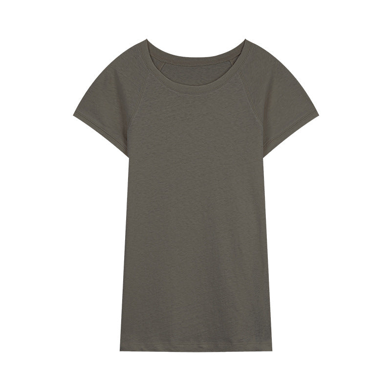 Dame afslappet kortærmet T-shirt med moderne snit og åndbar bomuldsstruktur Stilla