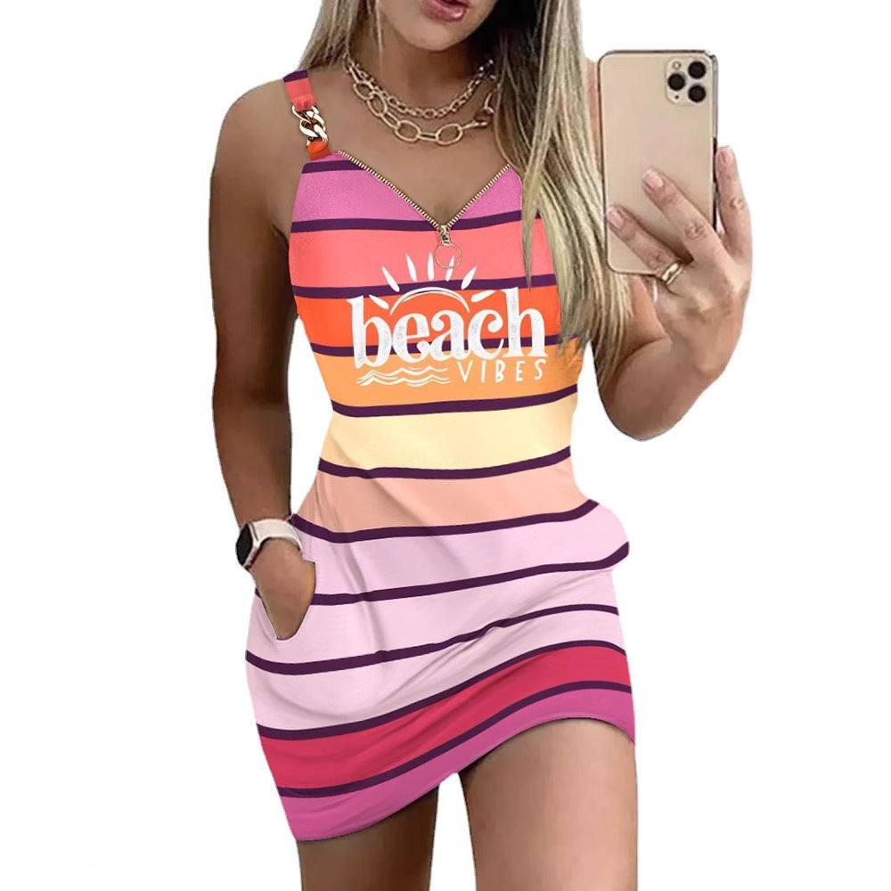 Dame Denim-overall med lynlås og lommer Stilla