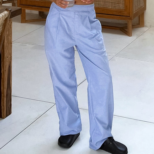 Dame afslappede Palazzo-bukser med elastisk talje og svajet snit Stilla