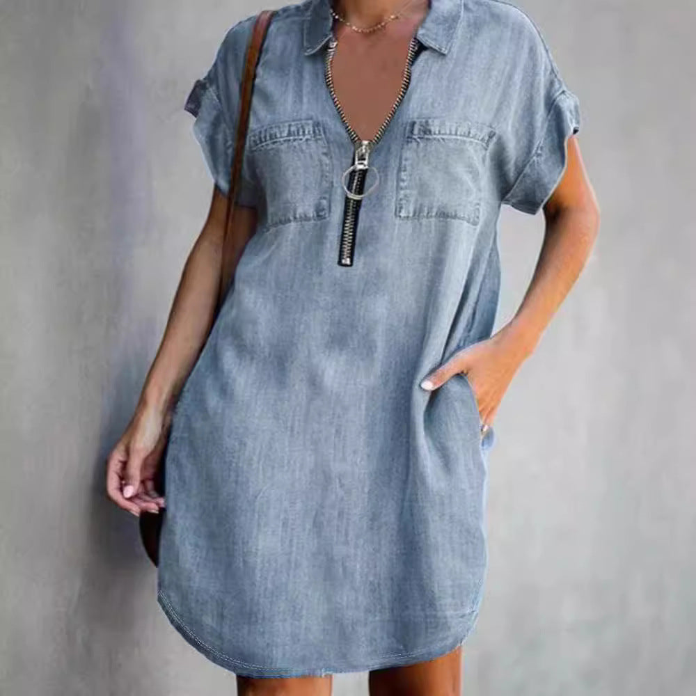 Dame Denim Kjole Stilla