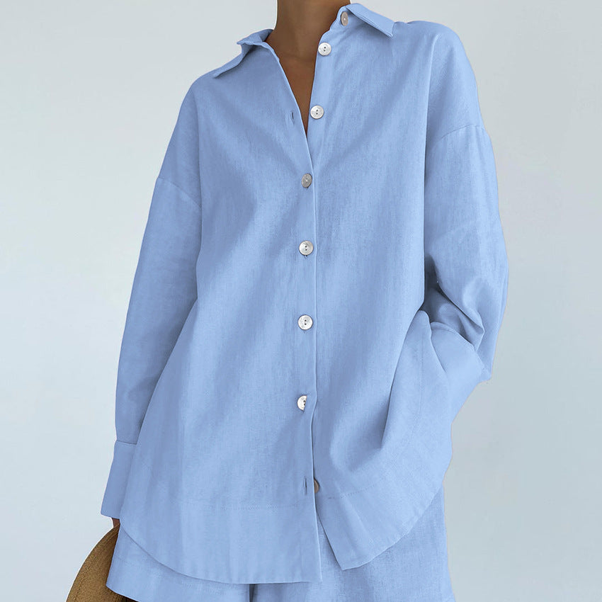 Dame afslappet skjorte med lange ærmer Stilla