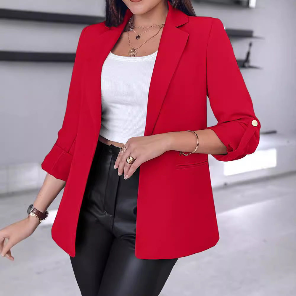 Dame Elegant Blazerjakke med fashionabel snit og optiske accenter Stilla