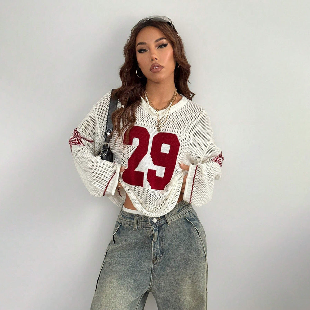 Dame afslappet net top med oversized snit Stilla